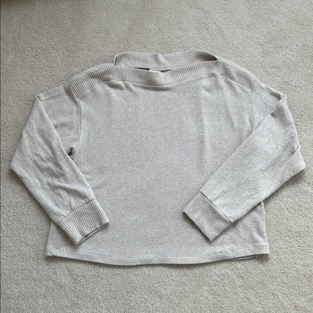 H&M Beige Knit Top with Square Neck